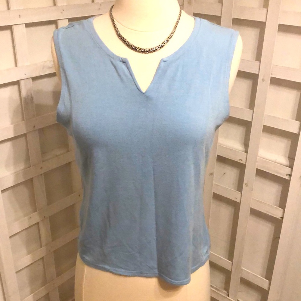 - Lord & Taylor Baby Blue Soft Knit Top